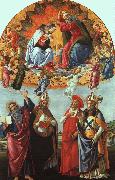 BOTTICELLI, Sandro The Coronation of the Virgin (San Marco Altarpiece) gfh painting